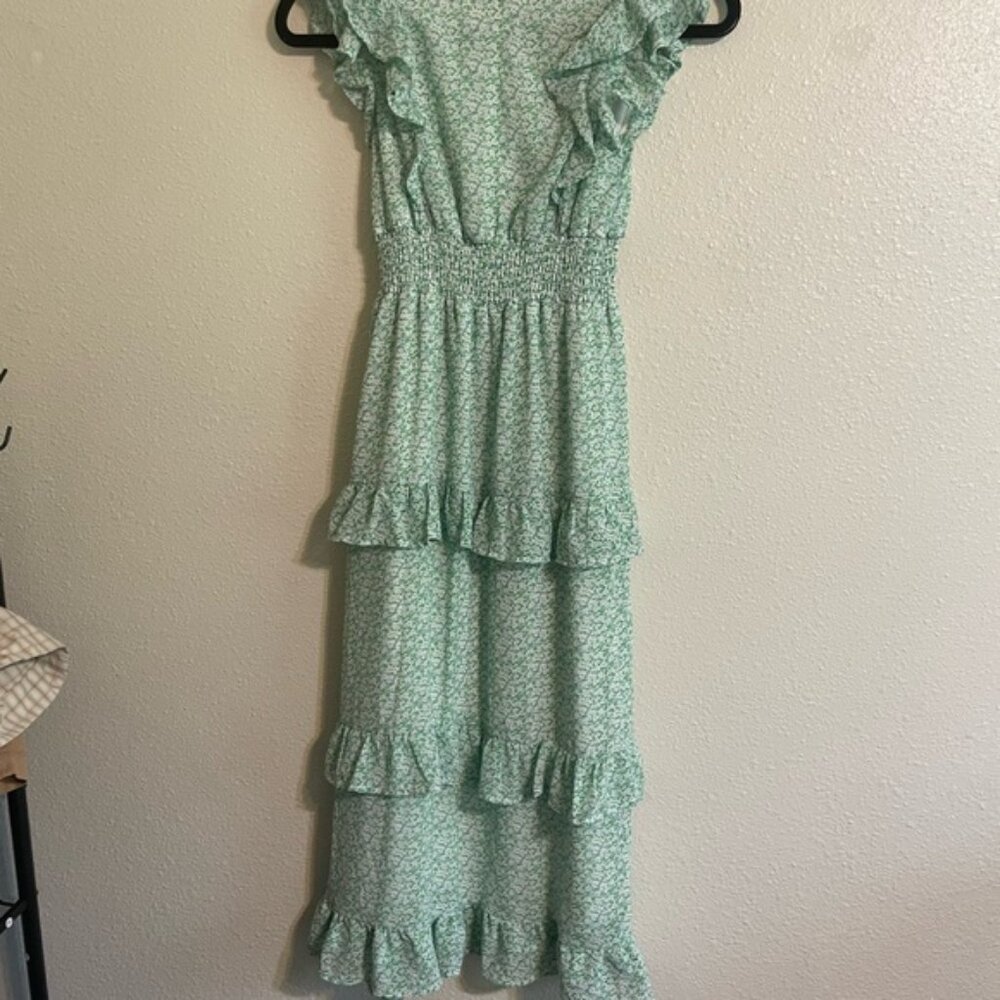 !Chelsea & Violet Mint Ruffle Maxi Dress - Picture 4 of 4
